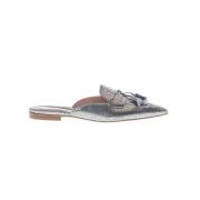 Alberta Ferretti Metallic Sabot Skor Gray, Dam