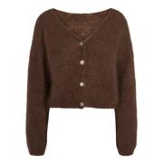 American Dreams Mohair Cropped Cardigan Cocoa Brown, Dam