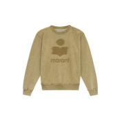 Isabel Marant Bomullsblandad Sweatshirt med Oversized Logo Green, Herr