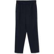 Peserico Navy Blue Beaded Trim Trousers Black, Dam