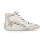 Golden Goose Slide Classic Läder High Top Sneakers Beige, Dam