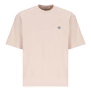 Stone Island Rosa Bomull T-shirt med Logopatch Pink, Herr