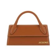 Jacquemus Geometrisk Lång Handväska med Justerbar Rem Brown, Dam