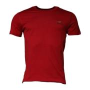 Dolce & Gabbana Röd Bomull Crew Neck T-shirt Red, Herr