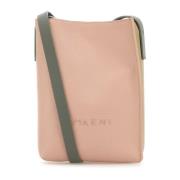 Marni Multifärgat läder crossbody väska Pink, Dam