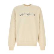 Carhartt Wip Rivet Script Sweatshirt i Krämig Bomull Beige, Herr