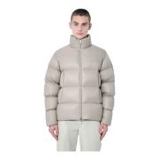 Moncler Quiltad dunjacka med logopatch Beige, Herr