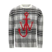 JW Anderson Vit Tartan Check Trendig Skjorta Multicolor, Herr