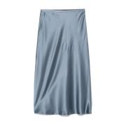 Max Mara Blått Siden Elegant Kjol Blue, Dam