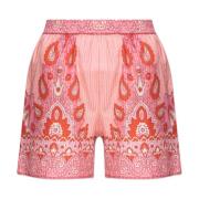 Etro Shorts med dekorativt tryck Red, Dam