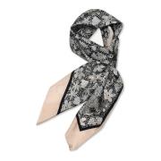 Gustav Tryckt Sidenscarf Black, Dam