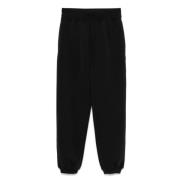 Moncler Svarta Scuba Trackpants med Elastisk Midja Black, Dam