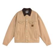 Carhartt Wip Mångsidig Canvas Truckerjacka Beige, Herr