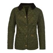 Barbour Grön quiltad jacka med sammet krage Green, Dam