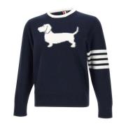 Thom Browne Reverserad Jersey Pullover Navy Blå Blue, Herr