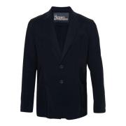 Herno Blå Blazer med Klassiska Kavajslag Blue, Herr