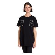 Twinset Svarta T-shirts och Polos med Fickor Black, Dam