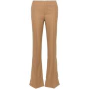 Chloé Beige Ull Bootcut Byxor Beige, Dam