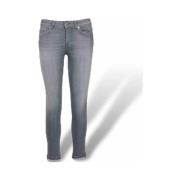 Dondup Monroe Skinny Jeans Bomull Låg Midja Gray, Dam