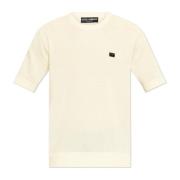 Dolce & Gabbana T-shirt med logotypapplikation Beige, Herr