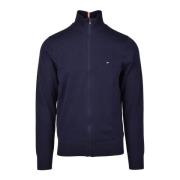 Tommy Hilfiger Bomullsblandning Cardigan Tröja Blue, Herr