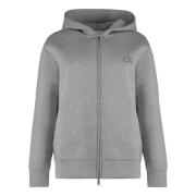 Calvin Klein Hoodie med dragkedja och fickor Gray, Dam