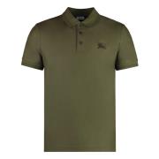 Burberry Bomull Polo Skjorta med Ribbade Kanter Green, Herr