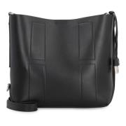 Hogan Elegant läder hobo väska Black, Dam