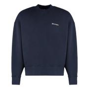 Palm Angels Ribbad Crew-neck Sweatshirt Blue, Herr