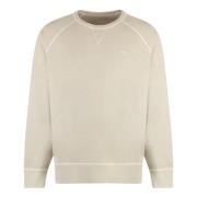 Gant Räfflad Bomull Crew-Neck Sweatshirt Beige, Herr