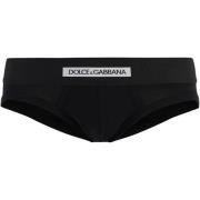 Dolce & Gabbana Elastiska Briefs med Kontrasterande Logo Black, Herr