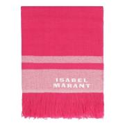 Isabel Marant Lyxig Ull Kashmir Frans Sjal Pink, Dam