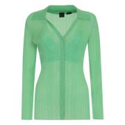 PINKO Crêpe Blus med Spets-BH Green, Dam