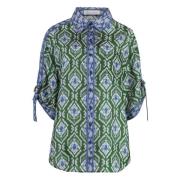 Zimmermann Silk Tryckt Blus Klassisk Stil Green, Dam