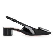 Aquazzura Slingback-pumps i skinn med lack Black, Dam