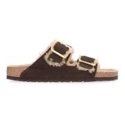 Birkenstock Fodrade Shearlingtofflor Brown, Herr