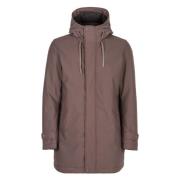 Herno Parka i teknisk funktionsmaterial med huva Brown, Herr