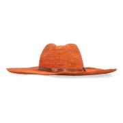 Ibeliv Handgjord Raffia Straw Hat med Läderrem Brown, Dam