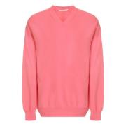 Comme des Garçons Räfflad Stickad Ulltröja Pink, Herr