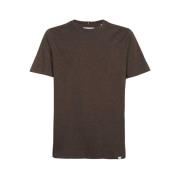 Les Deux Räfflad Bomull Crew-Neck T-shirt Gray, Herr