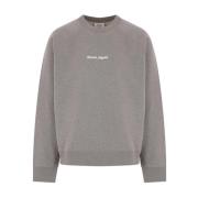 Maison Kitsuné Grå Oversized Bomullströja med Broderi Gray, Herr