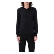 Tom Ford Svart Henley T-shirt Polo Snygg Black, Herr