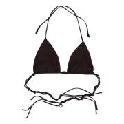 Jil Sander Strand Jersey Tangle Bikini Top Black, Dam