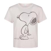 Re/Done Snoopy Klassisk T-shirt Beige, Dam