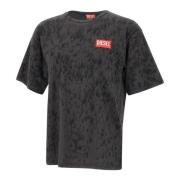 Diesel Svart Tye Dye Crew Neck T-shirt Black, Herr