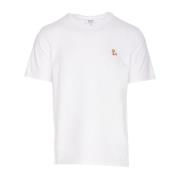 Maison Kitsuné Vit T-shirt med Fox Patch Logo White, Herr