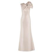 Alberta Ferretti Elegant Mikado Klänning Beige, Dam