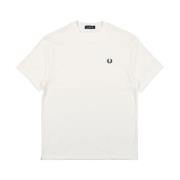 Fred Perry Mjuk Towelling T-shirt för Ultimat Komfort White, Herr