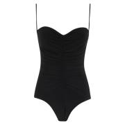 Norma Kamali Rynkad Front Strapless Baddräkt Black, Dam