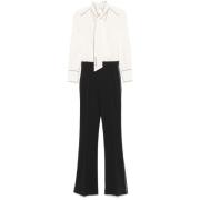 Elisabetta Franchi Vit Overall Klänning Elegant Feminin Stil Multicolo...